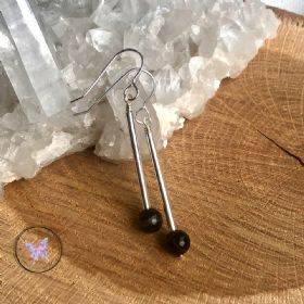 Sardonyx Silver Tube Earrings